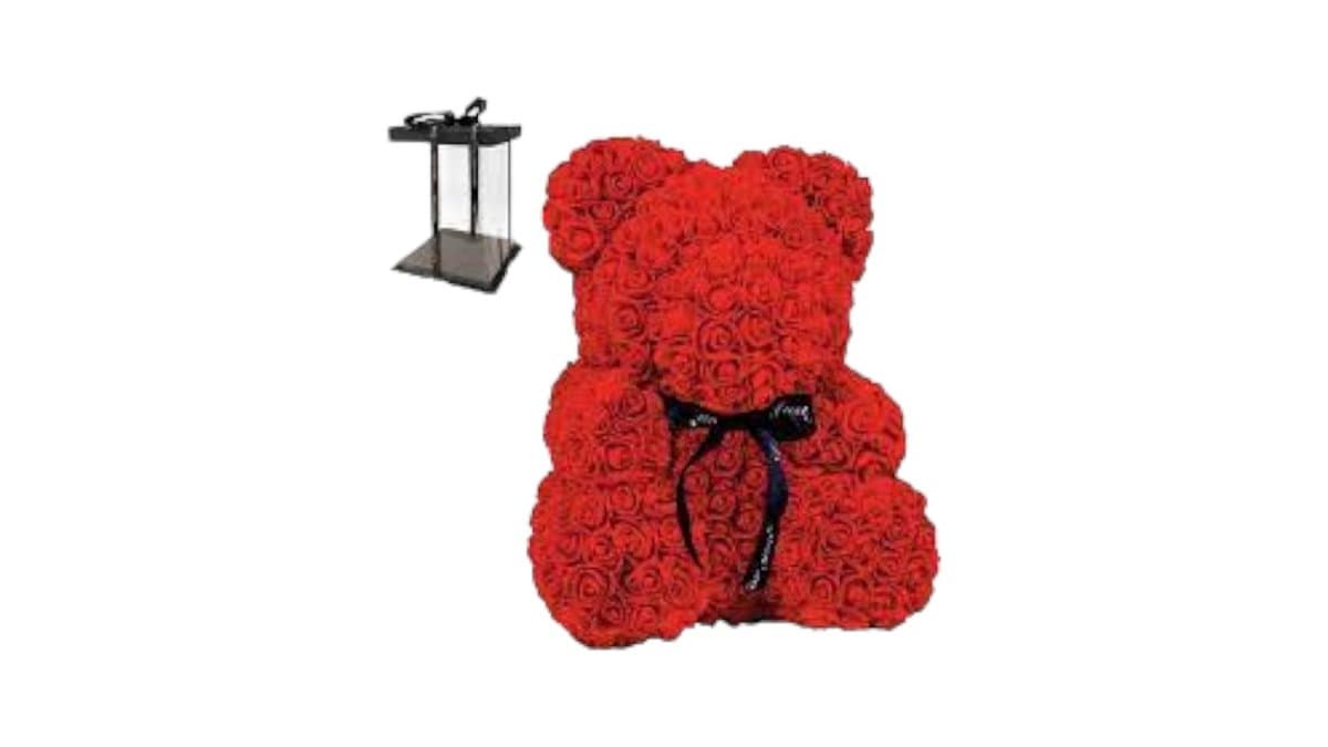 Rose Bear με Κόκκινη Καρδιά 40 cm